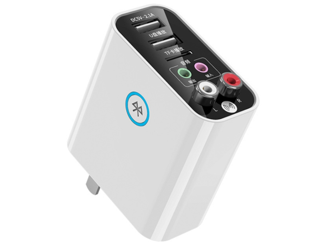 Transmissor Fm YIZHOOD Adaptador de Rádio Fm Sem Fio Mp3 Receptor de Áudio de Música Bluetooth 5.0 Eu Plug Branco