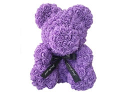 Urso de Rosas Artificiais para Presente de Aniversário, Decoração, Mãe, Namorada