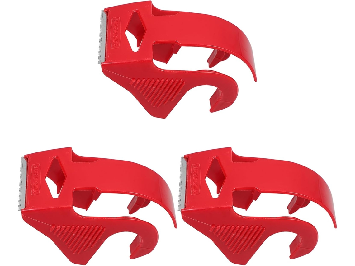Dispensador De Fita Adesiva Pequeno Pretyzoom Para Embalagens, 3-unidades, Compacto E Versátil, Plástico Vermelho Para