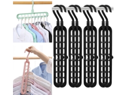 Cabide 9 Em 1 Salva Espaço, Cabide Mágico Giratório 360°, Cabide Laminado Multiuso, Organizador De Guarda Roupa