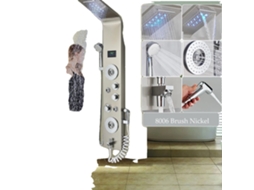 Painel De Chuveiro Led, Controle De Água Fria E Quente, Design Moderno,8006 Niquel Escovado Oem