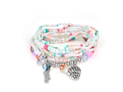 Pulseira De Contas Coloridas Estilo Étnico Com Camadas Múltiplas