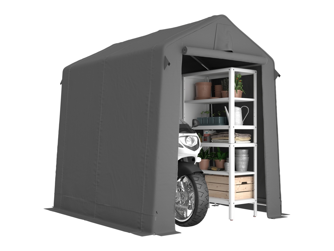 Barraca Garagem S/MARCA, impermeável, com porta, resistente aos raios UV, 2,3x1,9m, cinza