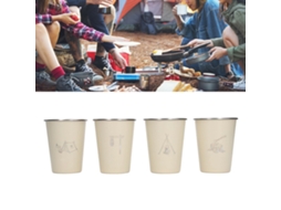 Peças 350ml 304 Aço Inoxidável Copo De Água Caneca De Café Garrafa Para Churrasco Cerveja Viagem Ao Ar Livre Bege Brilvibera