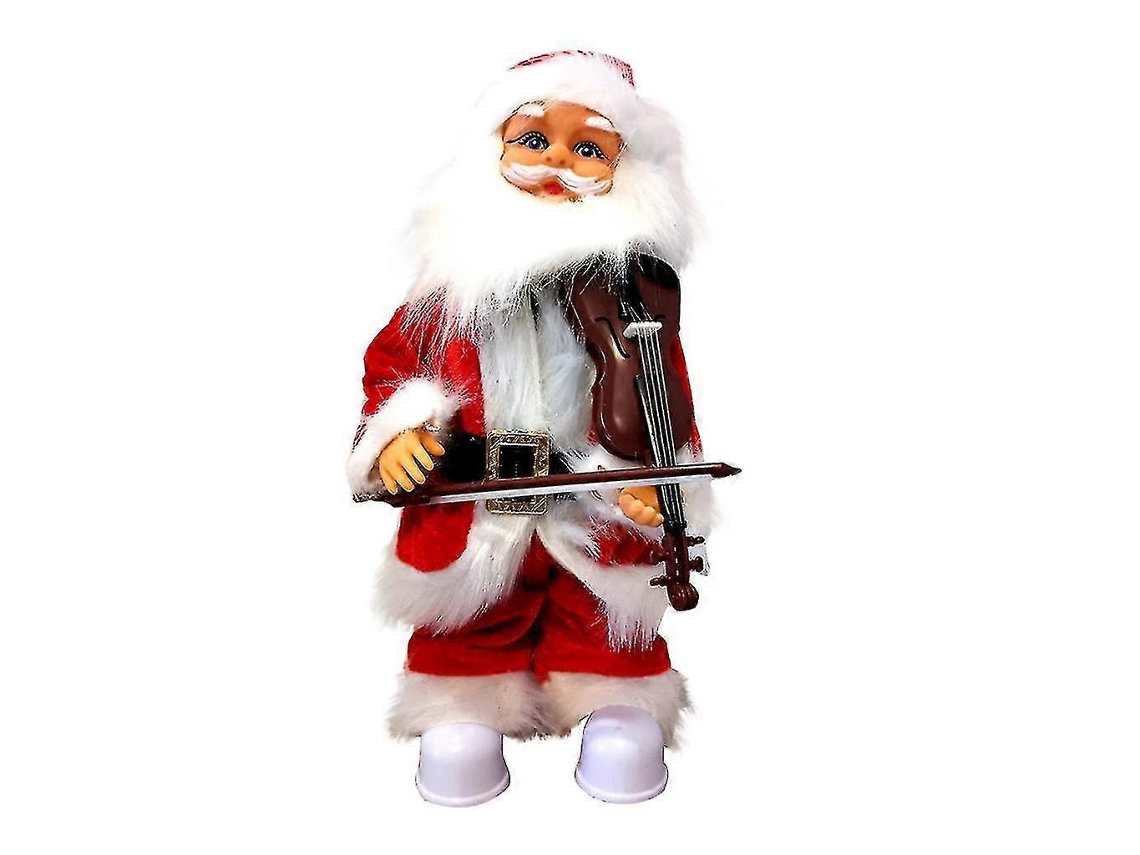 Boneco Musical De Natal Santa Com Violino