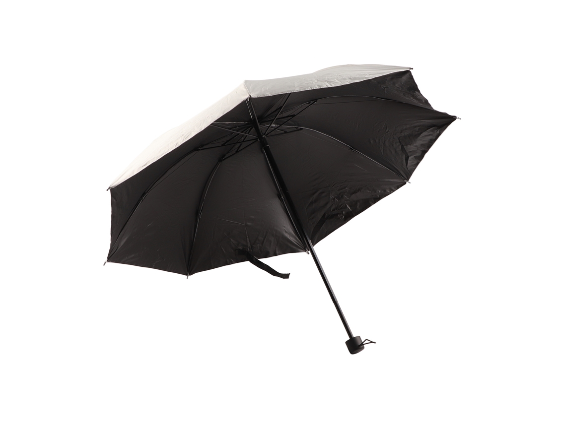 Guarda chuva Plegável UV Isolamento Vinil Preto Padrão Cartoon Cachorro Branco | S/MARCA