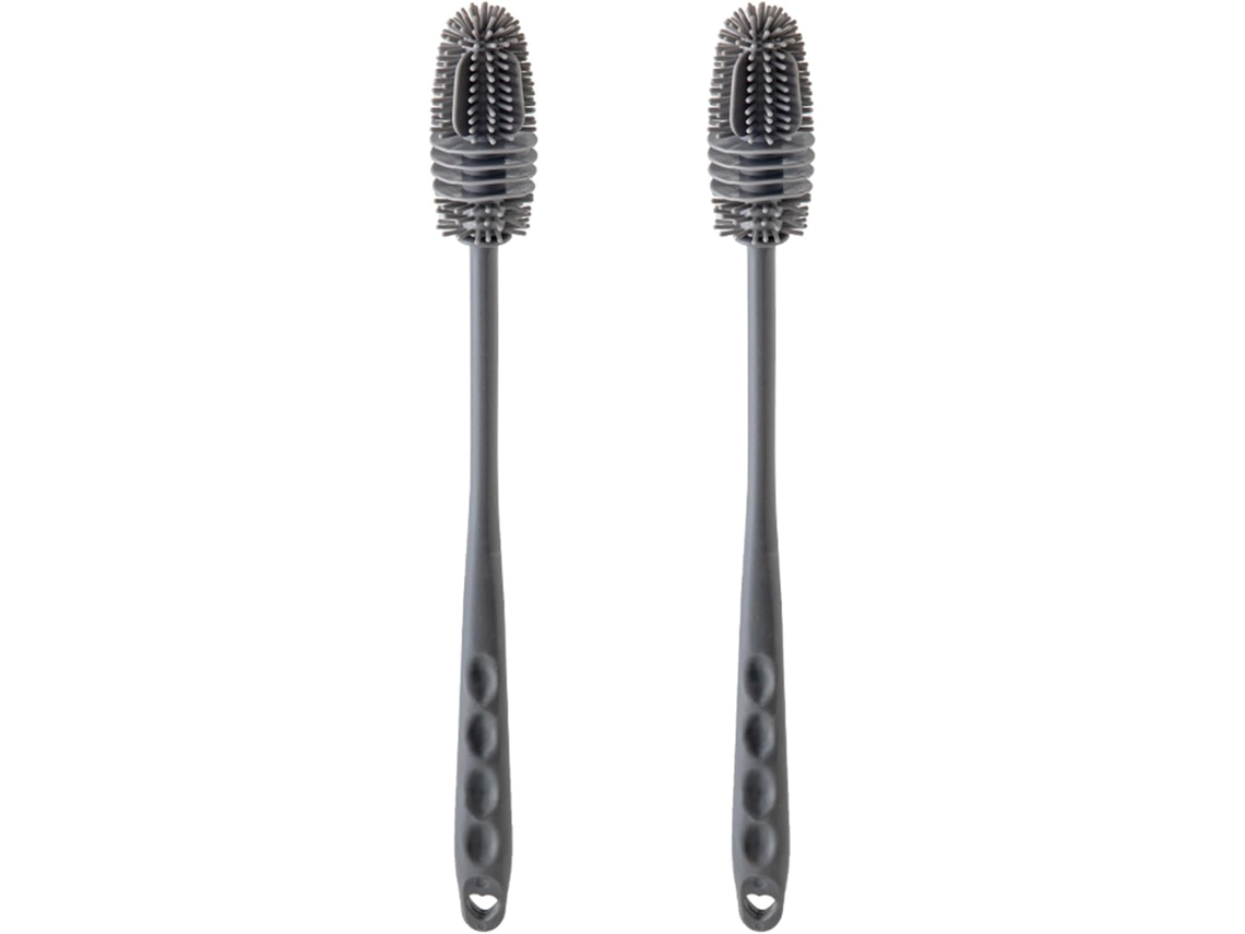 Escova De Silicone Genérica Para Limpeza Mamadeiras Pacote Com 2, Cabo Longo, Para Uso Doméstico E Funcional Durável