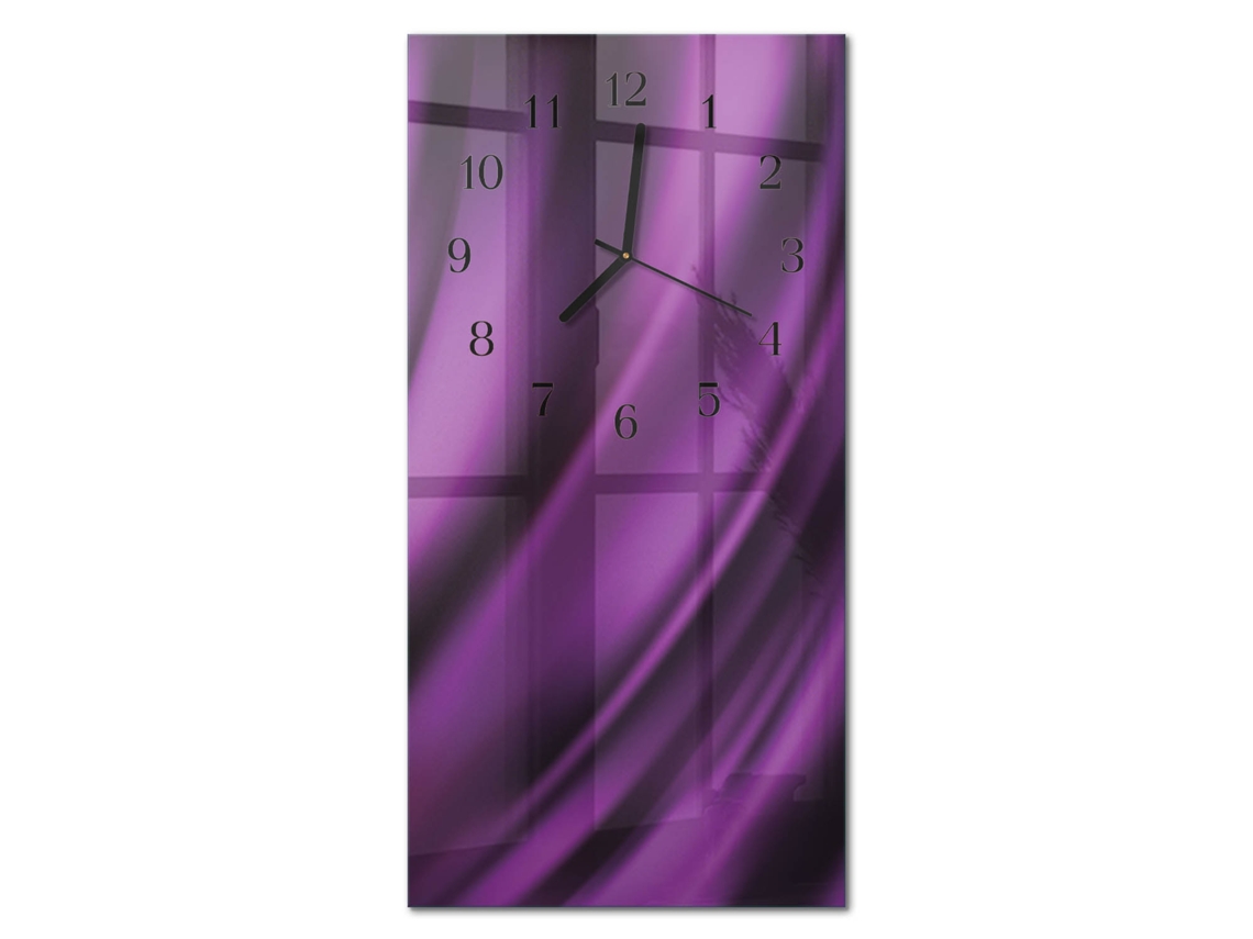 Relógio De Parede De Vidro Violeta Espelharte (30x60 Cm)