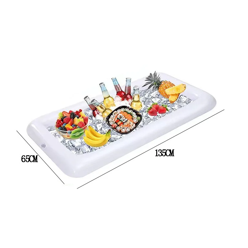 Bandeja Inflável De Gelo Para Salada (135x65cm), Recipiente Para Alimentos E Bebidas, Ideal Para Churrascos, Piqueniques E Festas Na Piscina.