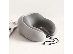 Travesseiro de Viagem Ergonômico em Formato U em Espuma Viscoelástica CINZA BRILVIBERA