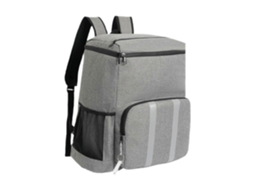 Mochila Térmica Isolada Com Tecido Impermeável Para Piquenique, Viagens, Camping E Praia – Cinza