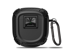 Capa Protetora Halinuia Tpu Fibra Carbono Fecho Pressão Modelo Qc2u (compatível Bose Qc Earbuds Ii / Ultra, Fivela Metal)