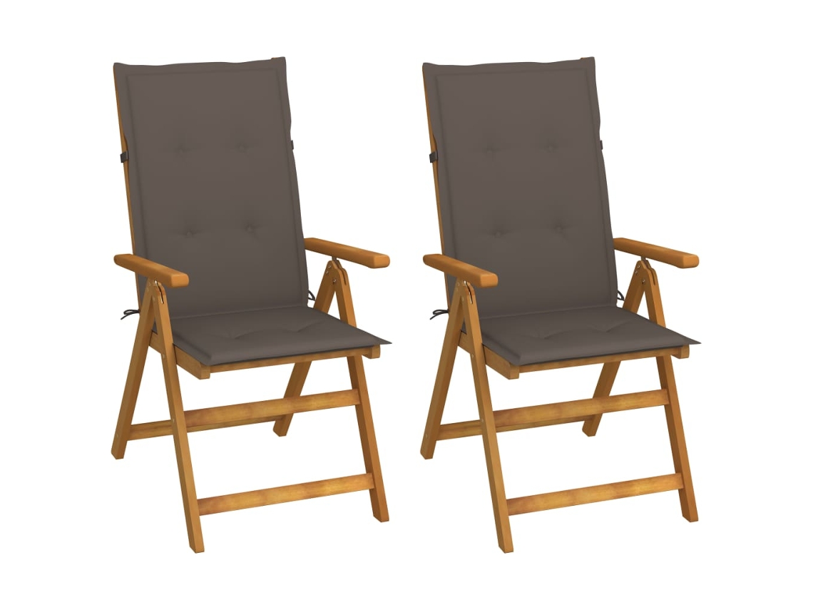 Reclining Folding Chair, Reclining Folding Chairs Vidaxl Cinzento-acastanhado Madeira (120 X 50 X 3 Cm)