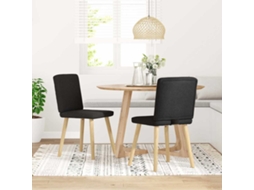 Vidaxl Cadeiras De Jantar 2 Pcs Tecido Preto