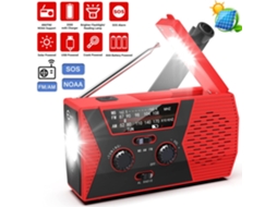 Rádio Meteorológico de Emergência Anpro 2000mah com Manivela Solar, Lanterna Led e Função Sos AQUAFORGE