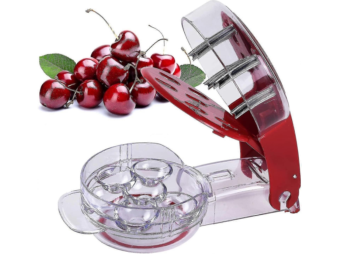 Rebe extractor de Huesos de Cerezas de Acero Inoxidable Con Contenedor para Jugo Y Huesos Extrae 6 Cerezas Al Instante Base Antideslizante