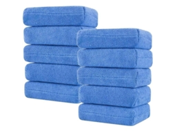 10 Paños Microfibra Azules Para Coche, Applicator Pads Para Cera Y Pulido, Toallas Lavado Y Encerado Vehicular
