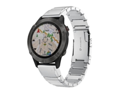 Pulseira De Relógio Lurelia Para Garmin Fenix 6 Gps 22 Mm Tartaruga Shell Aço Inoxidável Prata