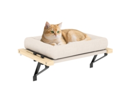 Casa Gatos com Suporte para Peitoris, Janelas e Aquecedores, Estrutura de Madeira, Branca | S/MARCA