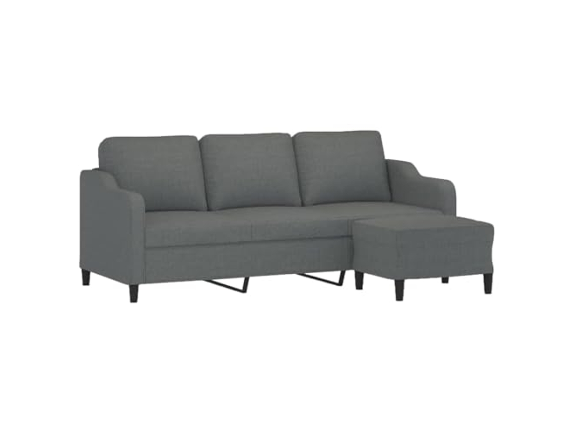 3-seater Sofa With Footstool, 3-seater Sofas With Footstools Vidaxl Cinzeto Tecido (n/a)