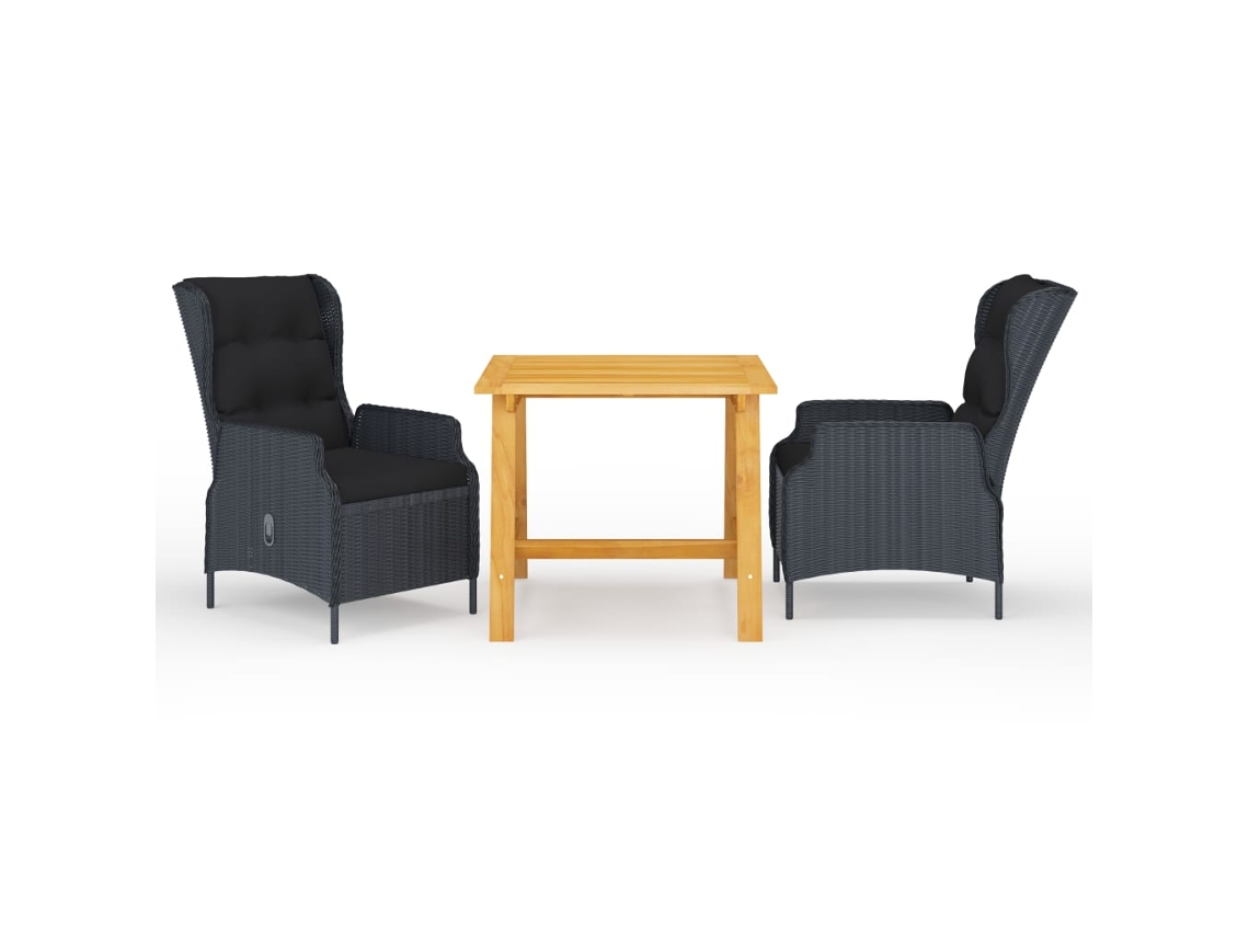 Pcs Conjunto De Jantar Para Jardim Cinzento Escuro Dkd Home Decor