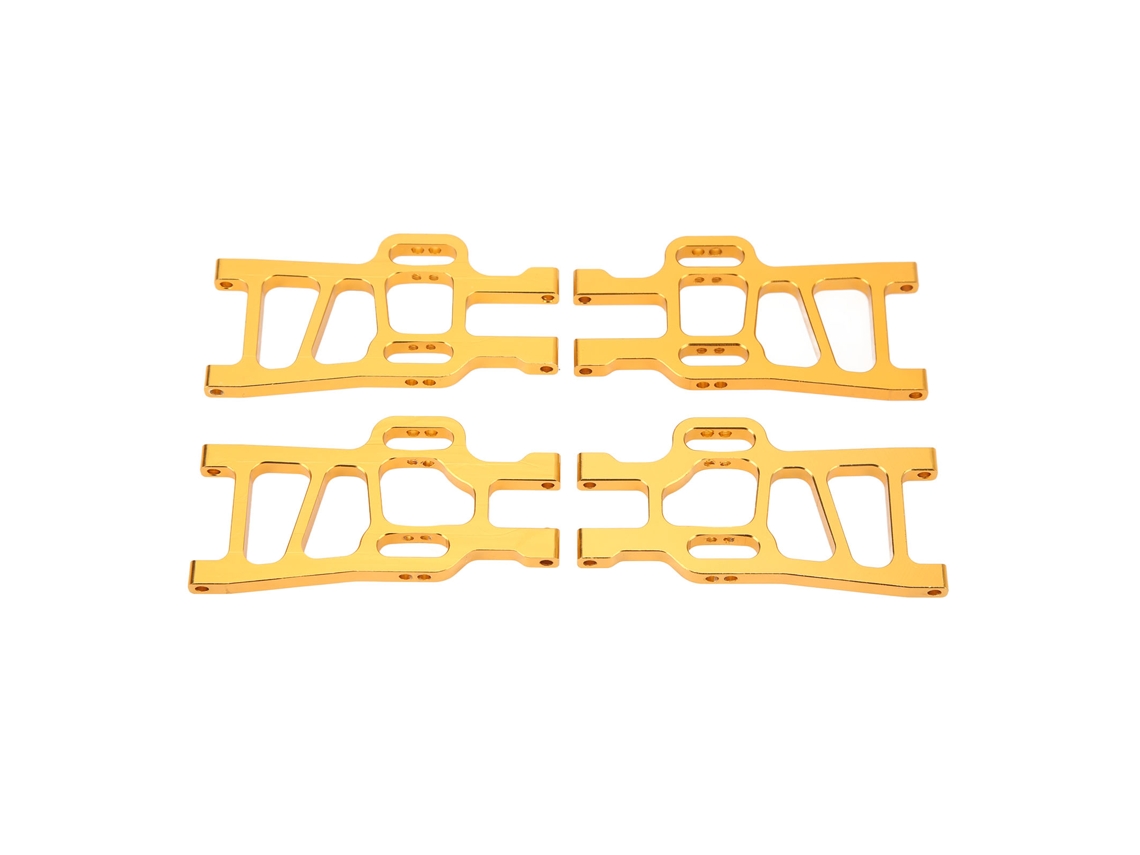 Mali conjunto de 4 Braços de Suspensão Dianteira e Traseira Alumínio para Carro Rc Hsp Racing 94111 1/10 Peças de Upgrade Ouro