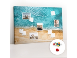 Painel De Cortiça Para Parede Mar, Praia E Pessoas Para O Escritório Espelharte (120x80 Cm)