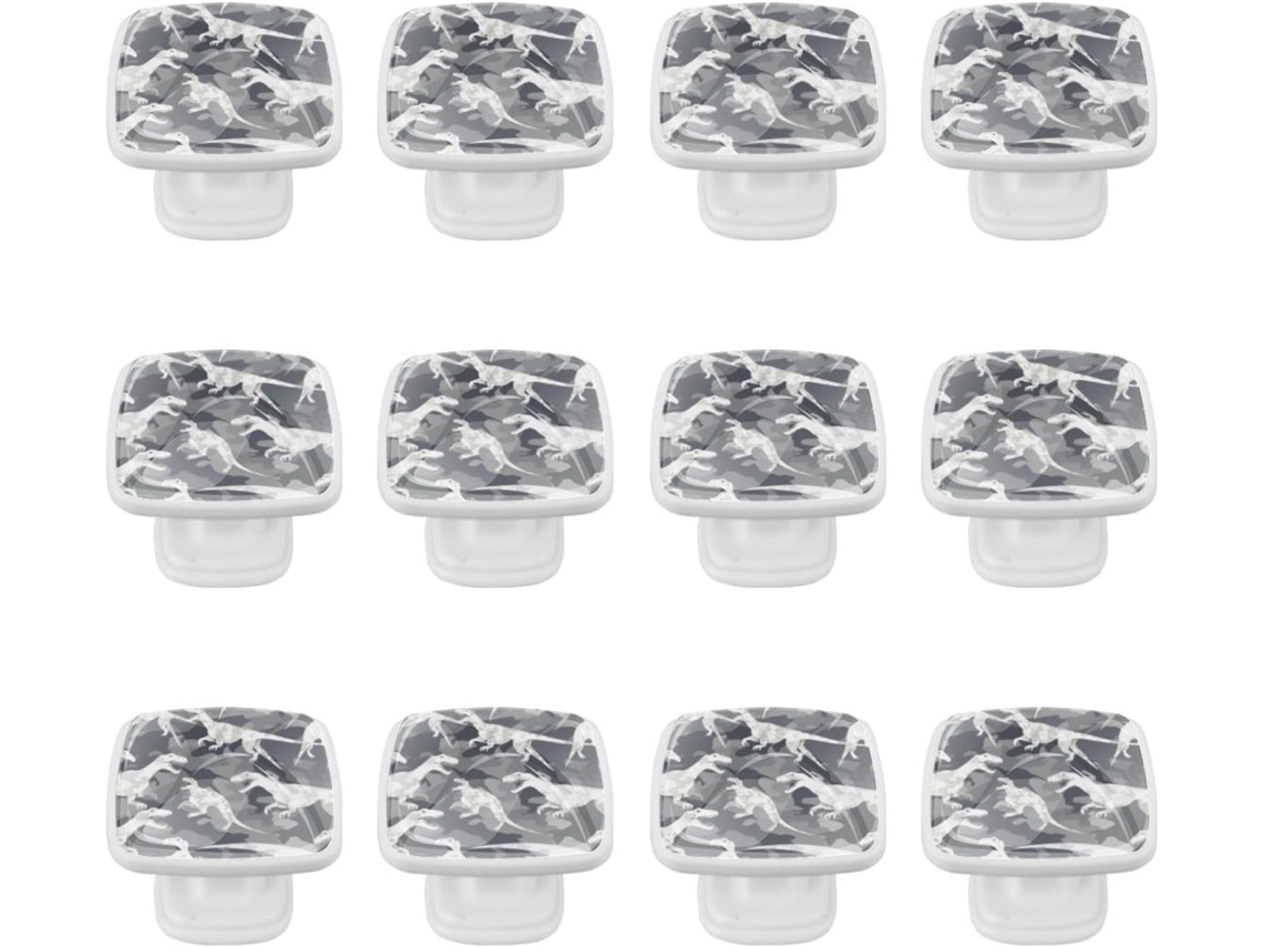 Puxadores Quadrados Para Armários De Cozinha, Puxadores Para Gavetas De Cômoda, 12 Peças, Camuflagem Com Esqueleto De