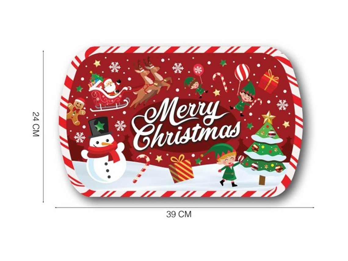 Bandeja de pvc feliz natal 39x24 cm