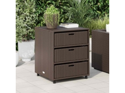 Vidaxl Armário De Arrumação Para Jardim 55x59x69 Cm Vime Pe Castanho