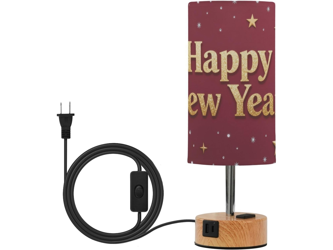 Luminária de mesa LED Junzan com controle por toque, portas USB CEA, 3 temperaturas de cor para sala de estar, vermelha.