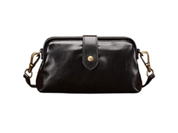 Bolsa Médica Retrô de Couro Vegano Feminina Estilo Vintage Transversal de Ombro com Grande Capacidade