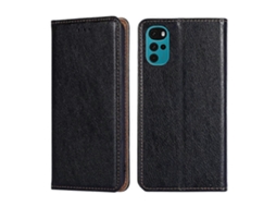 Capa De Couro Magnética Com Brilho Global Para Motorola Moto E32 Índia/e22s 4g, Cor Sólida, Em Óleo