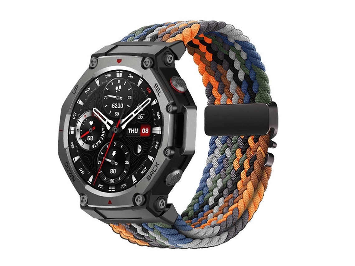 Pulseira De Relógio Com Fecho Rápido Em Nylon Trançado Elástico E Fivela De Paraquedas Para Amazfit T-rex3 / T-rex 2