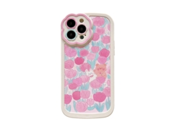 Capa de urso com flor rosa para iPhone 12 Pro Max EOOCOO