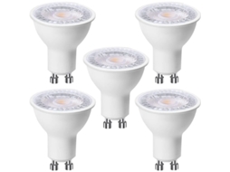 PACOTE de 5 lâmpadas Nova Line LED GU10 6W branco frio 6000K 500 lumens