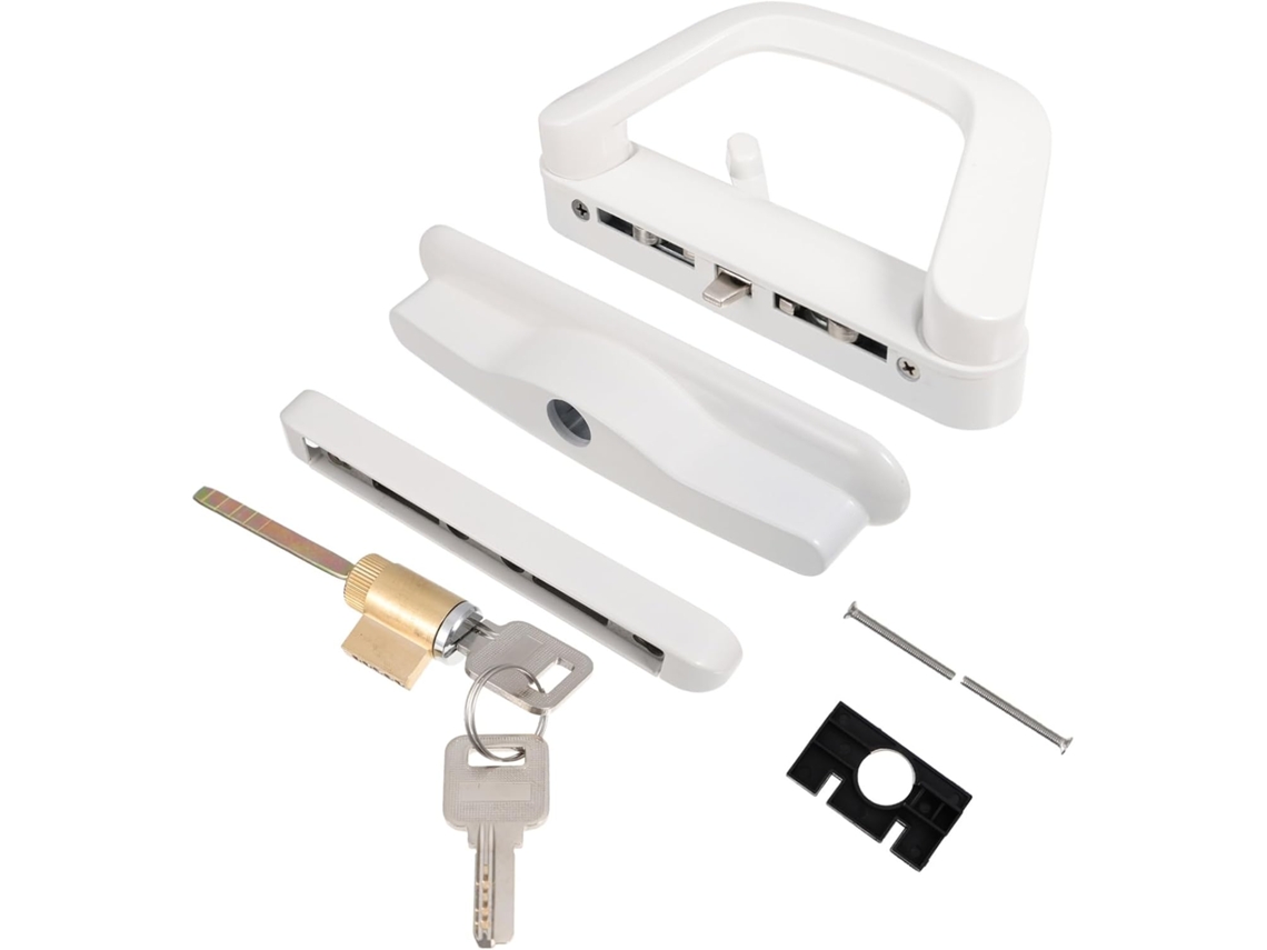 Kit De Fechadura Prática Para Portas Correr, Com Trava De Privacidade Em Liga Metálica E Acabamento Robusto Versátil