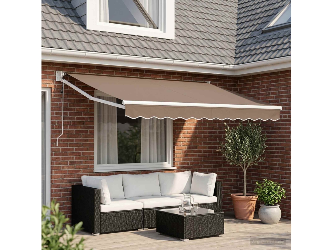 Vidaxl Toldo Retrátil Cinzento-acastanhado 3,5 X 2,5 M