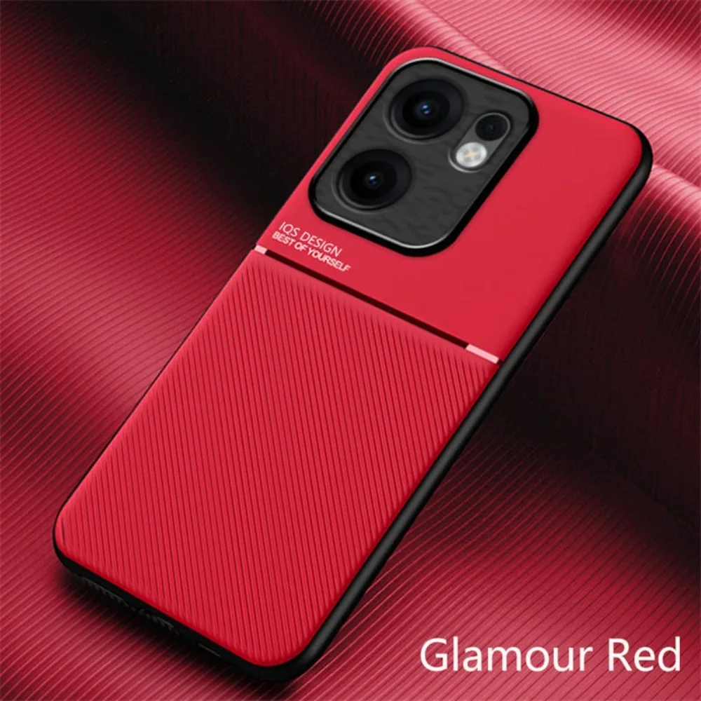 (vermelho, Oppo Reno14) Capa De Celular Profissional Com Textura Em Couro Pu, Resistente A Impactos E Com Proteção Magnética Invisível.