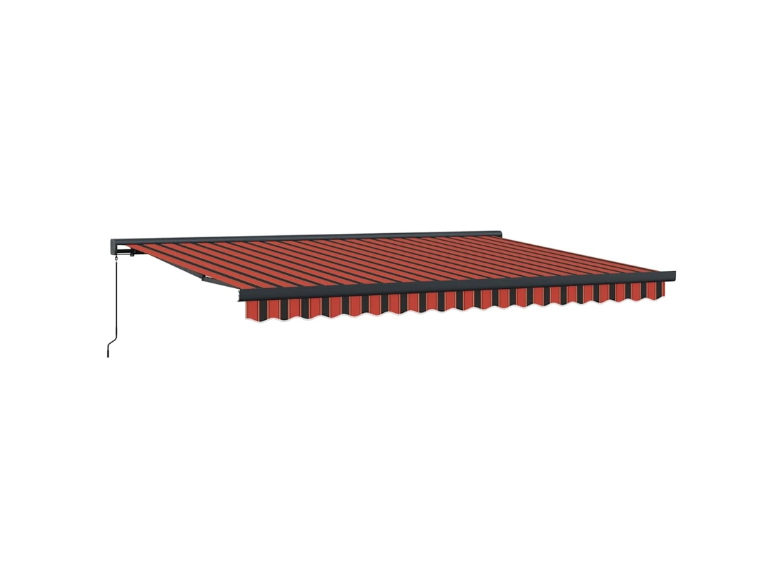 Conjunto 1 Toldo Retrátil Vidaxl Vermelho Lona (450 × 300 Cm)