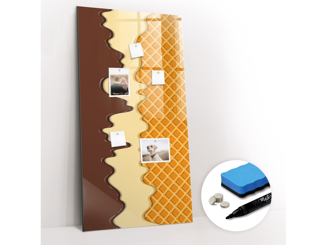 Quadro De Vidro Magnético Gelado Com Cobertura Para O Corredor Espelharte (60x120 Cm)