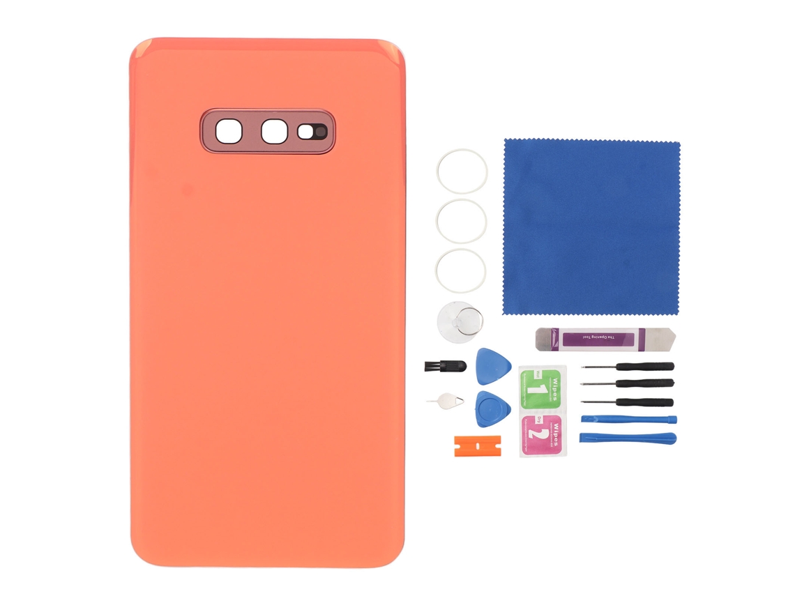 Mali capa de Vidro Traseira com Fita À Prova D'água e Ferramentas para Samsung Galaxy S10e Sm G97 Laranja