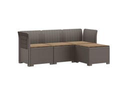Vidaxl Sofá De Jardim Para 4 Pessoas Com Almofadas Estilo Rattan Pp
