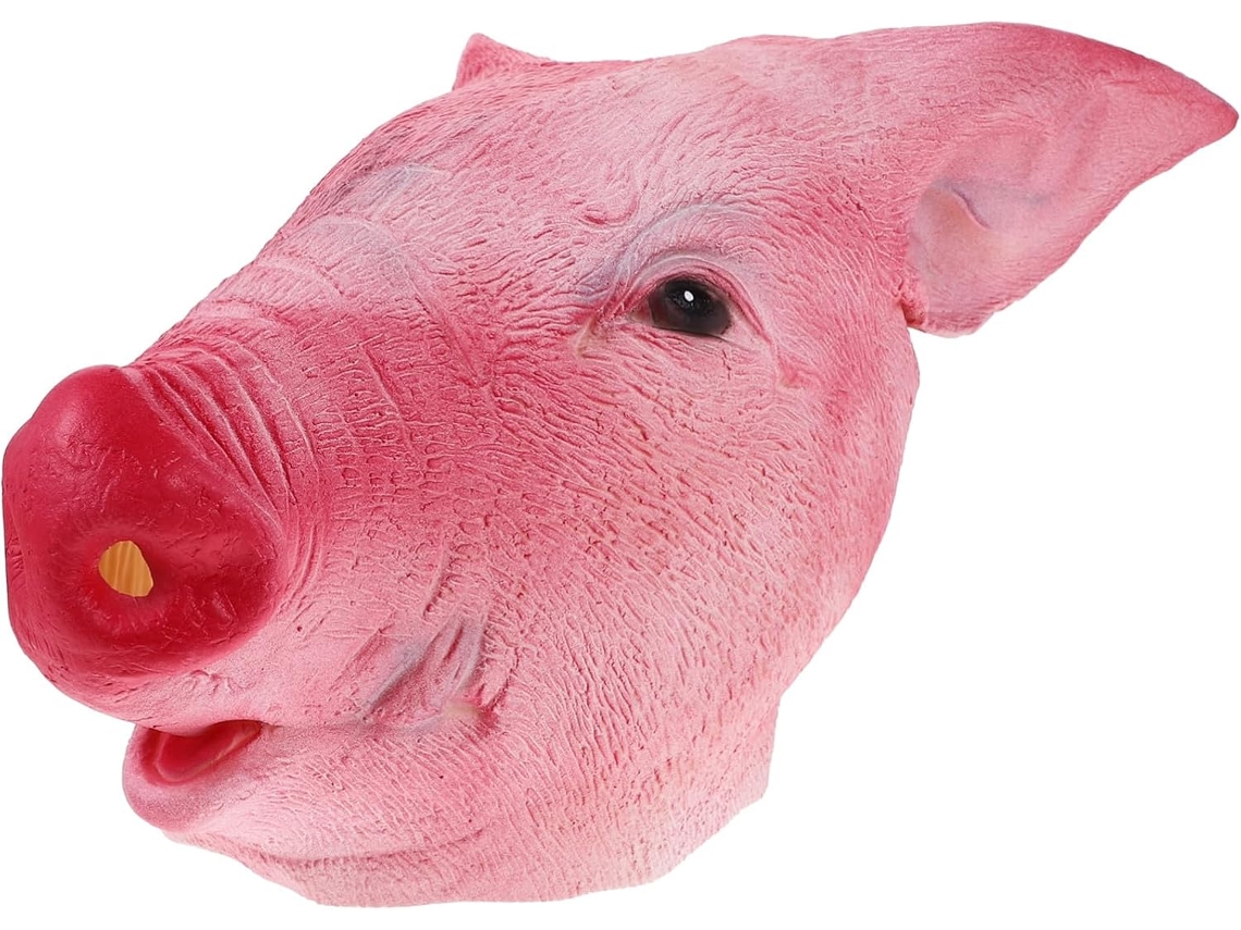 Máscara De Porco Rosa Em Ps E Poliéster Para Carnaval E Dança Hip-hop, Acessório.