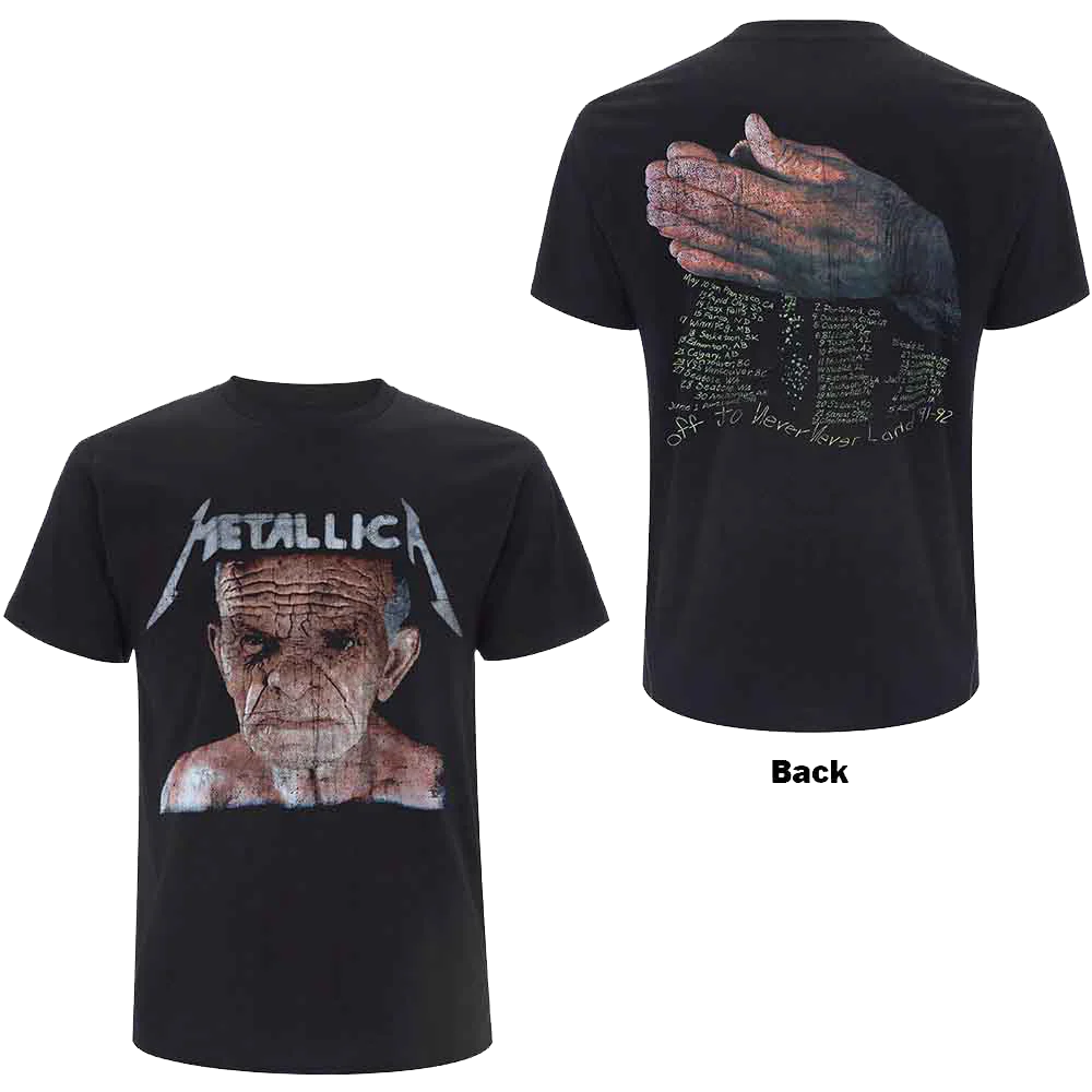Metallica Vintage 1991-1992 Off To Never Neverland Tour T-shirt Unisex Rockinstone Size:l
