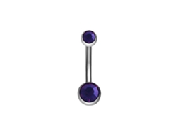 Jóia Corporal Piercing Umbigo Duplo Aço Inoxidável Anti-alergica Com Strass