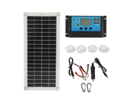 Kit de Painel Solar BRILVIBERA 15 W com saída dupla USB e controlador 100 A