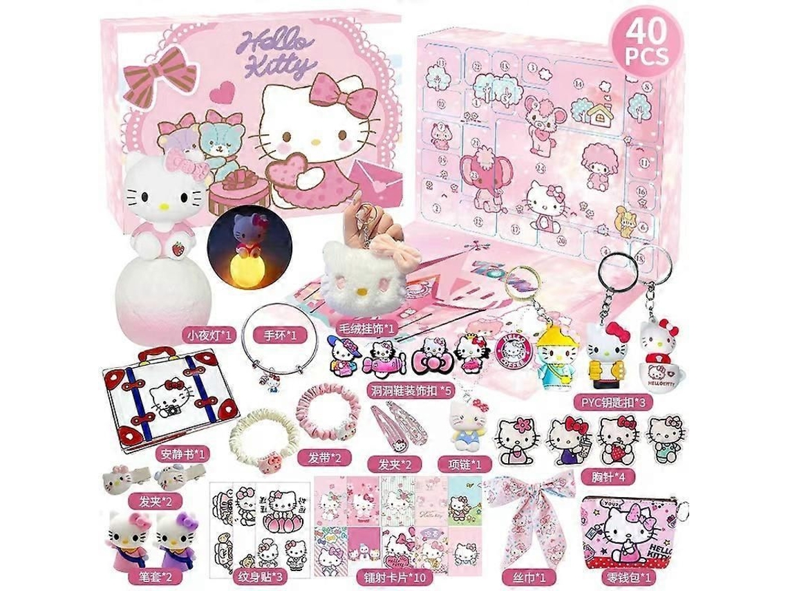 calendário de advento de natal sanrio kuromi my melody e labubu caixa cega de música buraco st 42 kt