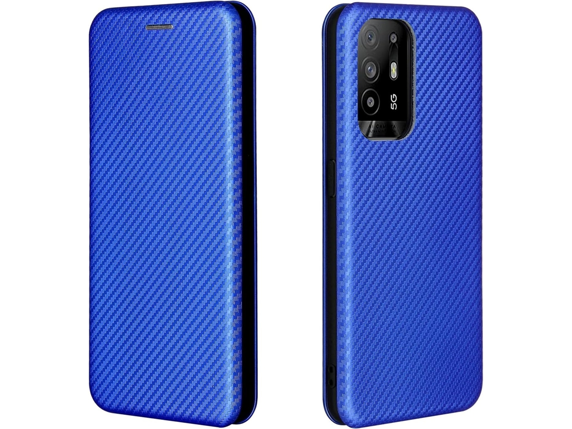 Capa Luxuosa Fibra Híbrido Aba Reno Proteção para Oppo Oppo A94 4G HONGWE. Anti-Choque Azul
