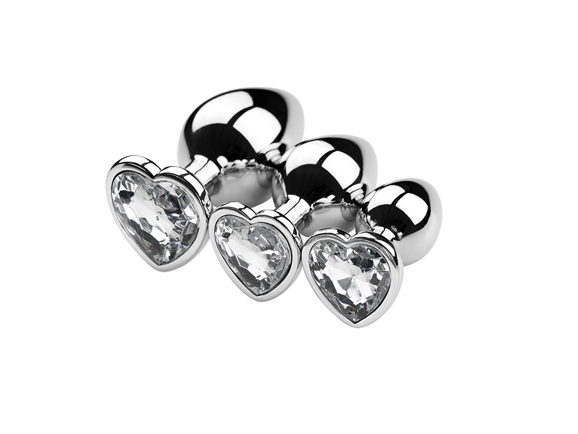 Conjunto De 3 Peças Brancas - Plugues Anais De Metal Unissex, Brinquedos Para Masturbação